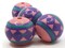 4 17mm Vintage Painted Pink Purple and Blue Round Peruvian Clay Beads